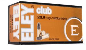 Main product image for Eley Club Lead Round Nose 22 Long Rifle Ammo 50 Round Box