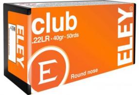 Eley Club Lead Round Nose 22 Long Rifle Ammo 50 Round Box