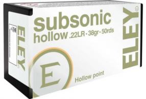 Eley Sub Sonic 22LR, 38gr. Hollow Point, 50rds/Box