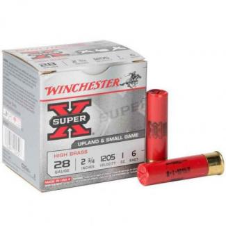 Main product image for Winchester Super X High Brass Lead Shot 28 Gauge Ammo 6 Shot 1 Oz 25 Round Box