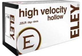 Eley High Velocity 22LR 38gr Hollow Point 50rd box - 05200 Eley High Velocity 22LR 38gr Hollow Point 50rd box - 05200