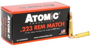 Atomic Rifle Boat Tail Hollow Point 223 Remington Ammo 50 Round Box