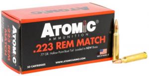 Atomic Rifle Boat Tail Hollow Point 223 Remington Ammo 50 Round Box - 00427 Atomic Rifle Boat Tail Hollow Point 223 Remington Ammo 50 Round Box - 00427