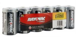 Ray-O-Vac Alkaline D Battery 6Pk - 813-6RVPF