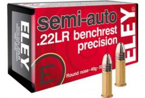 Eley Precision Lead Round Nose 22 Long Rifle Ammo 50 Round Box