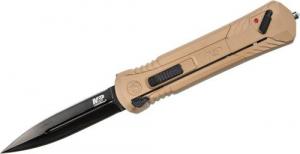 Smith & Wesson Knives M&P 3.50" OTF Spear Point Plain Black Oxide AUS-8A SS Blade 5.16" Flat Dark Earth Aluminum Handl
