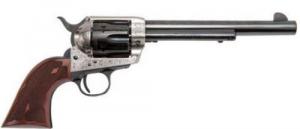 Cimarron Frontier Engraved Nickel/Walnut 357 Magnum Revolver - PP405LSFW
