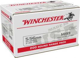 Winchester Full Metal Jacket 5.56x45mm NATO Ammo 55 gr 800 Round Box - VM193200
