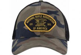 Buck Wear Ball Cap NRA Logo Woodlands Camo/Black - BW-9156
