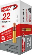 Aguila Interceptor .22 LR 40 Grain CPSP 1000 Rounds - Brass Casing - 1B220320 Aguila Interceptor .22 LR 40 Grain CPSP 1000 Rounds - Brass Casing - 1B220320