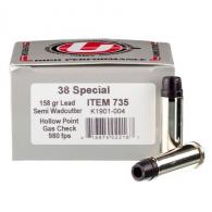 Underwood Ammo .38 Special Ammunition 20 Rounds SWCHP 158 Grain - 735 Underwood Ammo .38 Special Ammunition 20 Rounds SWCHP 158 Grain - 735