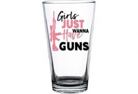 2 Monkey Americana Pint Glass Girls Just Want Guns - 2M1015100S
