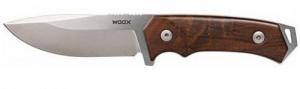 WOOX KNIFE ROCK 62 FIXED BLADE 4.25" GRAY/WALNUT PLAIN HANDL! - BUKNF00103