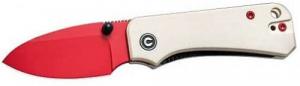 CIVIVI KNIFE BABY BANTER 2.34" IVORY G10/RED BLADE LINER LOCK - C19068S7