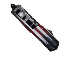 Templar Knife Slim American Flag OTF 3.5" Black Plain Edge Tanto Point - MUS231