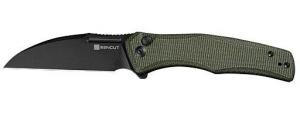 SENCUT KNIFE WATAUGA 3.48" DK GREEN MICARTA/BLK BTTN LOCK - S210112