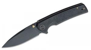 We Knife Company Subjugator Flipper Knife 3.48" CPM-20CV Black Stonewashed Drop Point - WE21014C5