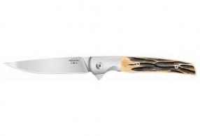 Bear & Son 21 Pattern 3.38" D2 Stag Bone Rancher Liner Lock