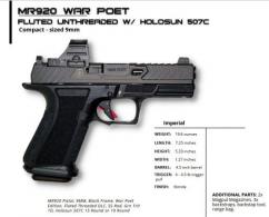 Shadow Systems War Poet MR920 Elite Unthreaded Holosun 507C SS-1089-H - SS1089H