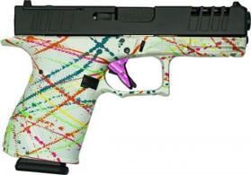 GLFA 19 Striker 9mm 4" 15 Shot BLK Slide Splatter White Frame - GL19 S-WHT