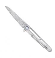 Cobratec Ghost Frame Lock Damascus Wharncliffe Blade - CTGSTDAMWNS