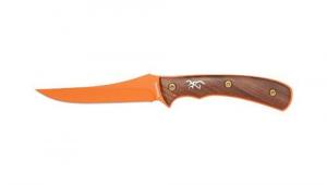 Browning Knife Union Bluff Fxd 4.25" Orange/wood W/lthr Shth - 3220532 Browning Knife Union Bluff Fxd 4.25" Orange/wood W/lthr Shth - 3220532