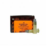HSM Training Handgun Ammunition .38 Spl 158gr SWC 790 fps 50/ct - 38-2-N HSM Training Handgun Ammunition .38 Spl 158gr SWC 790 fps 50/ct - 38-2-N