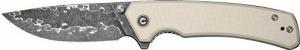 Civivi Knife Merit 3.28" Ivory G10/Damascus Liner Lock - C24012DS1