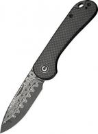 Civivi Knife Elementum Slip Joint 2.9" Crbn Fbr/Damascus - C18062AJDS1
