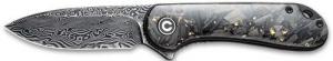 Civivi Knife Elementum 2.96" Shredded Cbn Fbr/golden Dmscs - C907CDS1