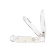Cobratec Traditional Two Blade Trapper Bone Handle White - CTTDTRPWHTBN