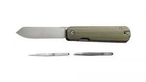 CIVIVI Knife Sendy 2.83" Milled Green/Red G-10 Clam Pack - C21004B1CP