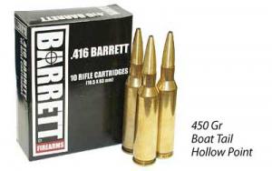 BARRETT .416B HORNADY 450GR BTHP 10R - 41622 BARRETT .416B HORNADY 450GR BTHP 10R - 41622