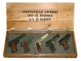 SPRGFLD 1911 5 GUN WOODEN BOX - GE5053