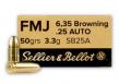 S&B  25 ACP 50GR FMJ 50RD BOX