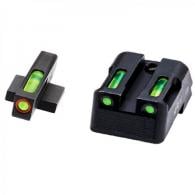 Hi-Viz LiteWave H3 Kimber 1911 Fixed Set Green/Orange Outline Tritium Handgun Sight - KBN521