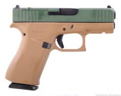 Glock 43X 9mm M.O.S Sub-Compact Troy Coyote Tan Frame With Jesse James Green Slide 2MAGS - PX4350204FRMOSTCTFRJJS