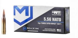 Maxim Defense Industries 556NATO 55GR TUI SBA 20/500 - MXM-49000 Maxim Defense Industries 556NATO 55GR TUI SBA 20/500 - MXM-49000