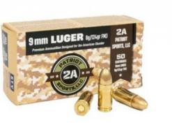 Main product image for PATRIOT SPORTS 9MM AMMO 124GR FMJ 50RD BOX