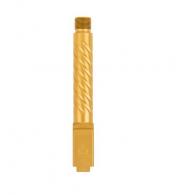 BALLISTIC barrel for Glock 19, Threaded, Spiral Fluted, Gold - BAPSG195T3G BALLISTIC barrel for Glock 19, Threaded, Spiral Fluted, Gold - BAPSG195T3G