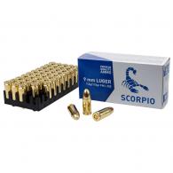 Scorpio Ammo 9MM 115gr FMJ 50 Round box - S9MM115F