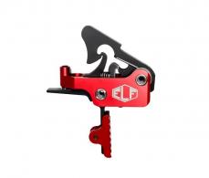 Elftmann Tactical, Apex Pro, Adjustable Trigger, Straight with Red Shoe, Fits AR-15, Anodized Finish, Red - APEX-PRO-R-S