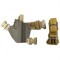 Gun Fighters Inc 1911 w/ Rail Kenai Chest Holster RH - Grey/Coyote Brown - KN-1911GR-04022