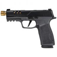 Sig Sauer P365 X-Macro 9mm 4.3" Gold Zaffiri Threaded Barrel, 17+1 - 365XCA9BLKGLDSCT