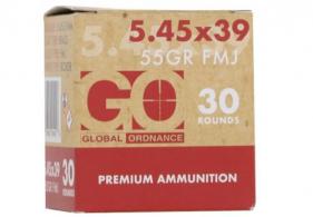 Global Ordnance 5.45X39MM 55GR FMJ Brass 30/1350 - GO197892005456 Global Ordnance 5.45X39MM 55GR FMJ Brass 30/1350 - GO197892005456