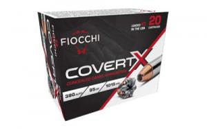 Fiocchi Ammo COVERT X, 380 ACP, 95 Grain, Jacketed Hollow Point, 20 Rounds - 380CCWA Fiocchi Ammo COVERT X, 380 ACP, 95 Grain, Jacketed Hollow Point, 20 Rounds - 380CCWA