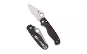 SPYDERCO BUTTONUP CF PE 3.27" BK/SLV - C275CFP
