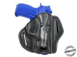 Black Beretta 92FS Compact OWB Open Top Right Hand Leather Belt Holster - 42862295580828