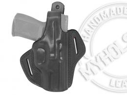Black / Left Canik TP9DA OWB Thumb Break Leather Belt Holster - 42862411415708