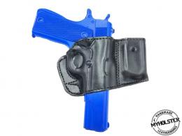 Black 1911 .45 ACP Belt Holster with Mag Pouch Leather Holster - 8MYH107LP Black 1911 .45 ACP Belt Holster with Mag Pouch Leather Holster - 8MYH107LP